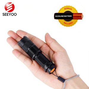 Portable Q5 Zoomable Water Proof Customized Mini Tactical Flashlight Torch Light, Small Flash Light Led Flashlights With Clip