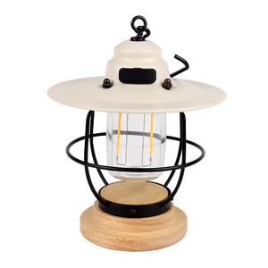 Decorative Vintage Camping Lantern Rechargeable Tent Hanging Lamp LED Portable Adjustable Brightness Camping Lights