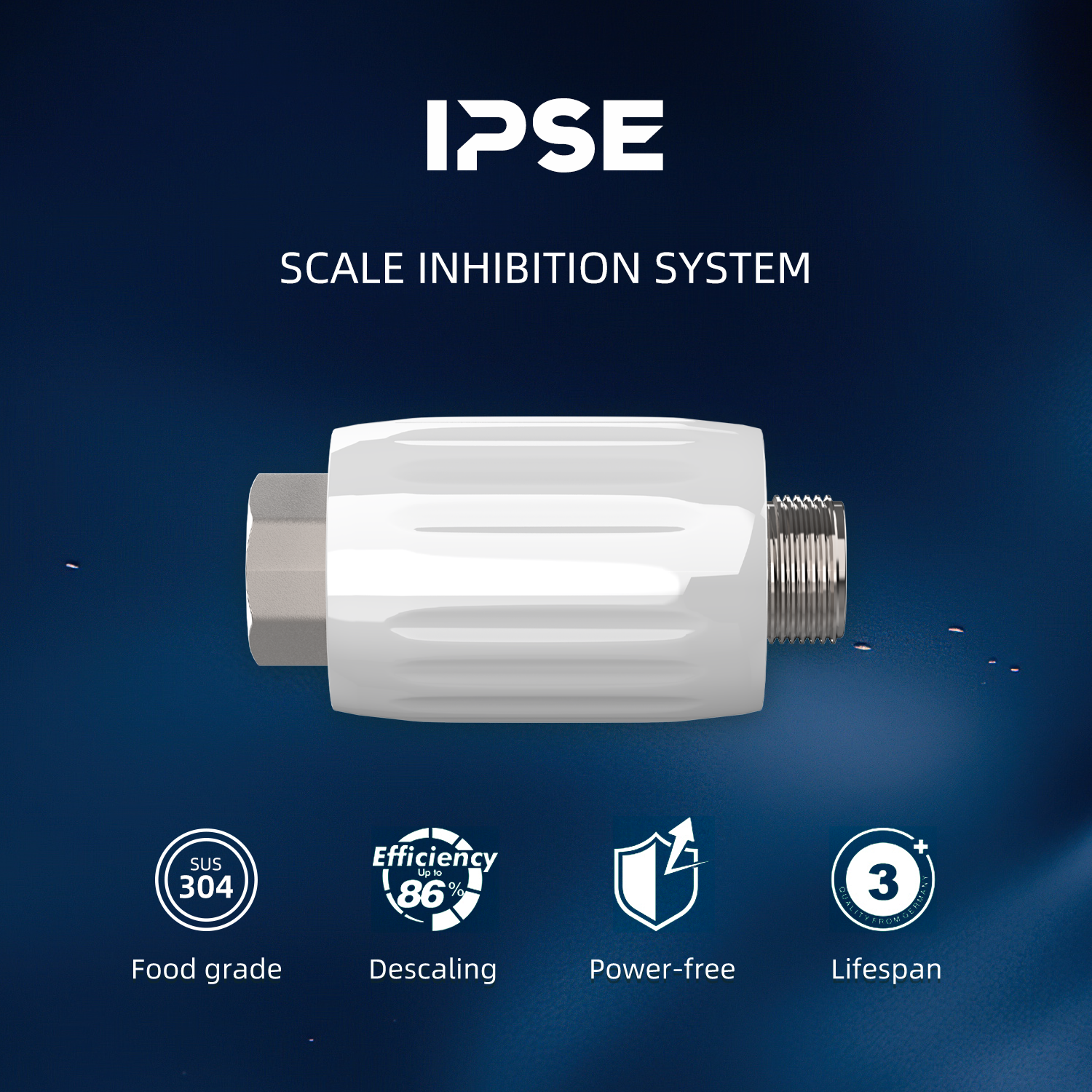 IPSE Terminal Scale Inhibition Water Softener System Machine Descaler Anti Limescale & Hard water for water heater