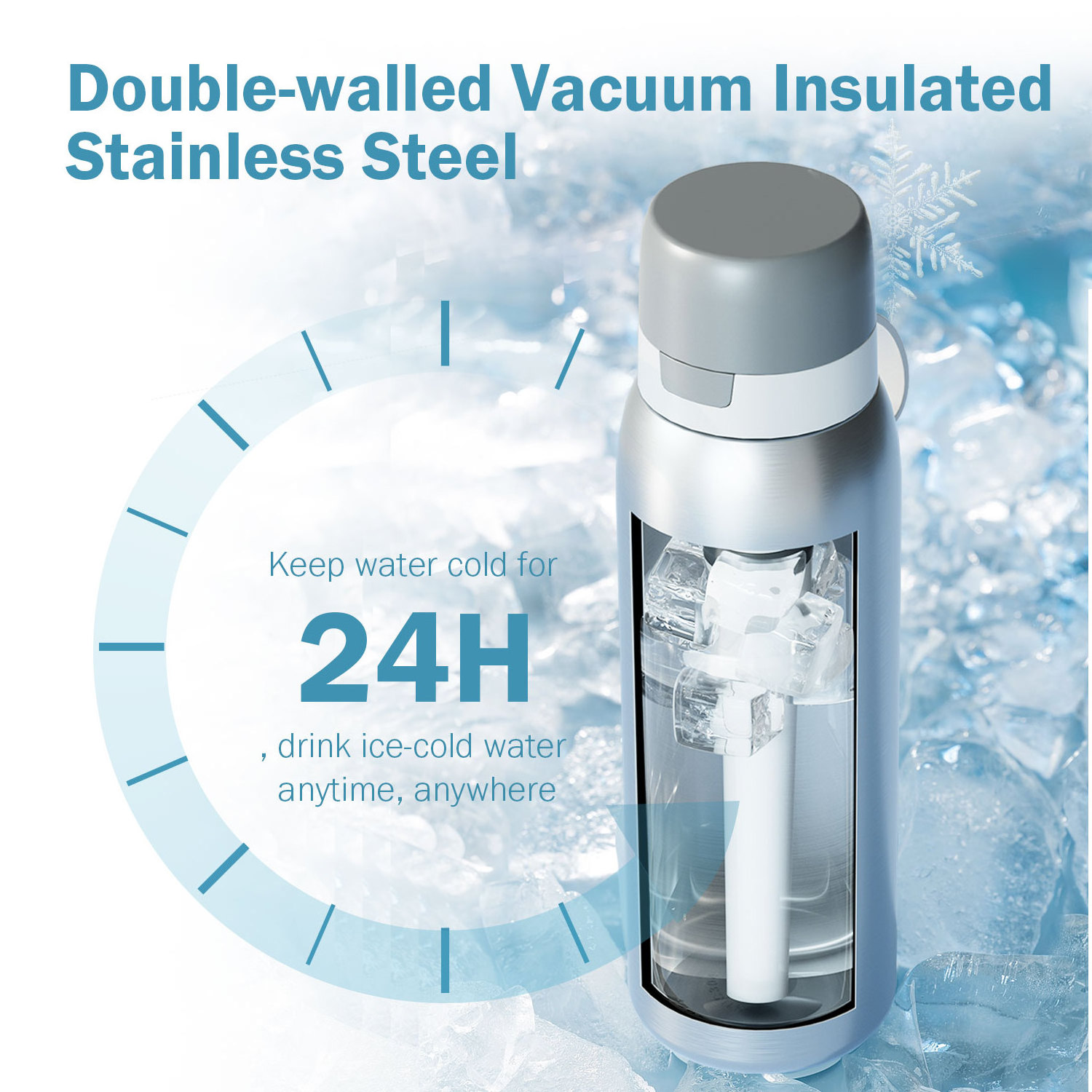 Portable Stainless Steel Water Bottle with Tap Water Filter