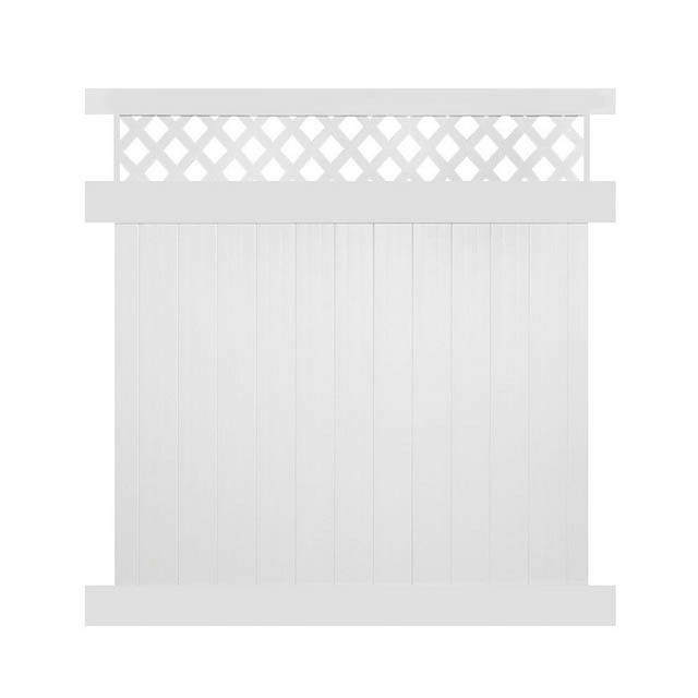 6x8 Vinyl Privacy Fence with Lattice Top,easy installation plastic backyard  fencing panel