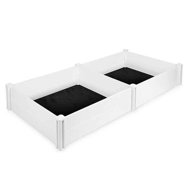 White retail pvc raised vinyl planter box plastic garden bed discontinued vinyl siding for sale