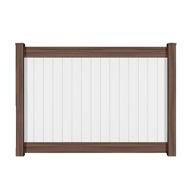 American Popular White PVC Privacy Rail Fence /Vinyl fence light /full privacy fence wall