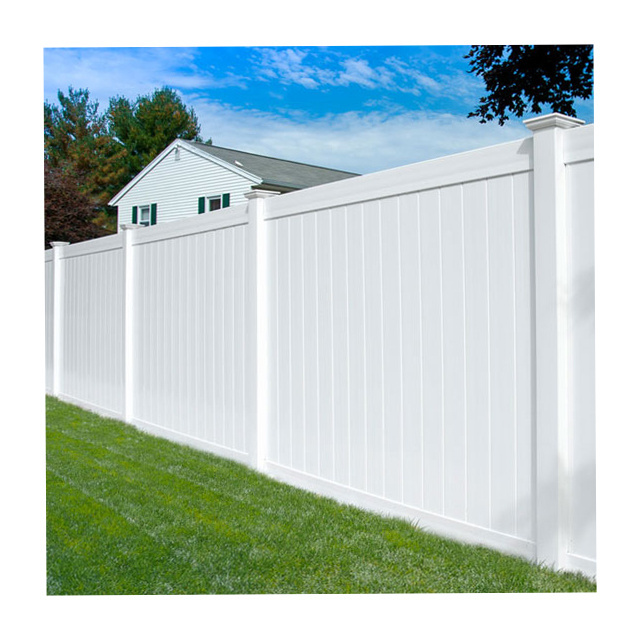 American Popular White PVC Privacy Rail Fence /Vinyl fence light /full privacy fence wall