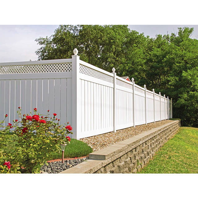 6x8 Vinyl Privacy Fence with Lattice Top,easy installation plastic backyard  fencing panel