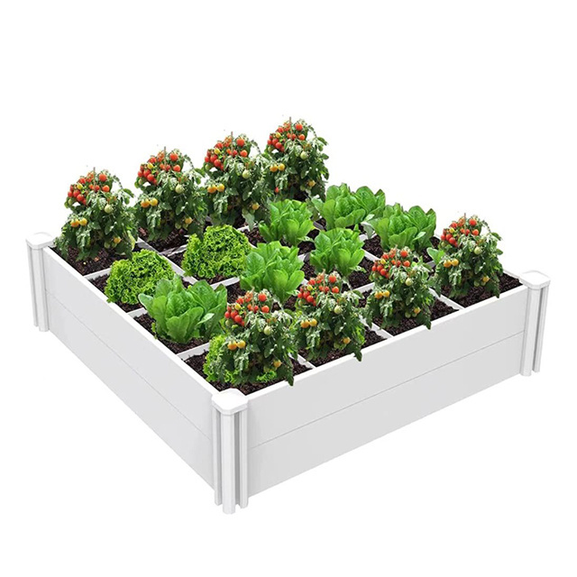 White retail pvc raised vinyl planter box plastic garden bed discontinued vinyl siding for sale