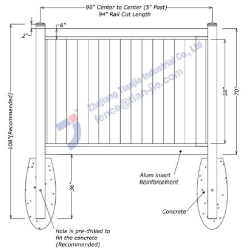 White Hot Sale Cheap Used  PVC Fence Panels Plastic Full Privacy Wholesale Vinyl Fence  for Home and Garden