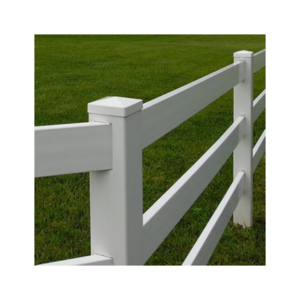 Three Rail No-clim Cheap Vinyl Plastic PVC  Farm Goat Fencing Cattle Fence Horse Sheep Deer Fence