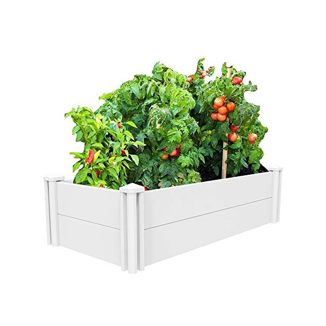 Cheap retail pvc raised vinyl planter box plastic garden bed discontinued vinyl siding for sale