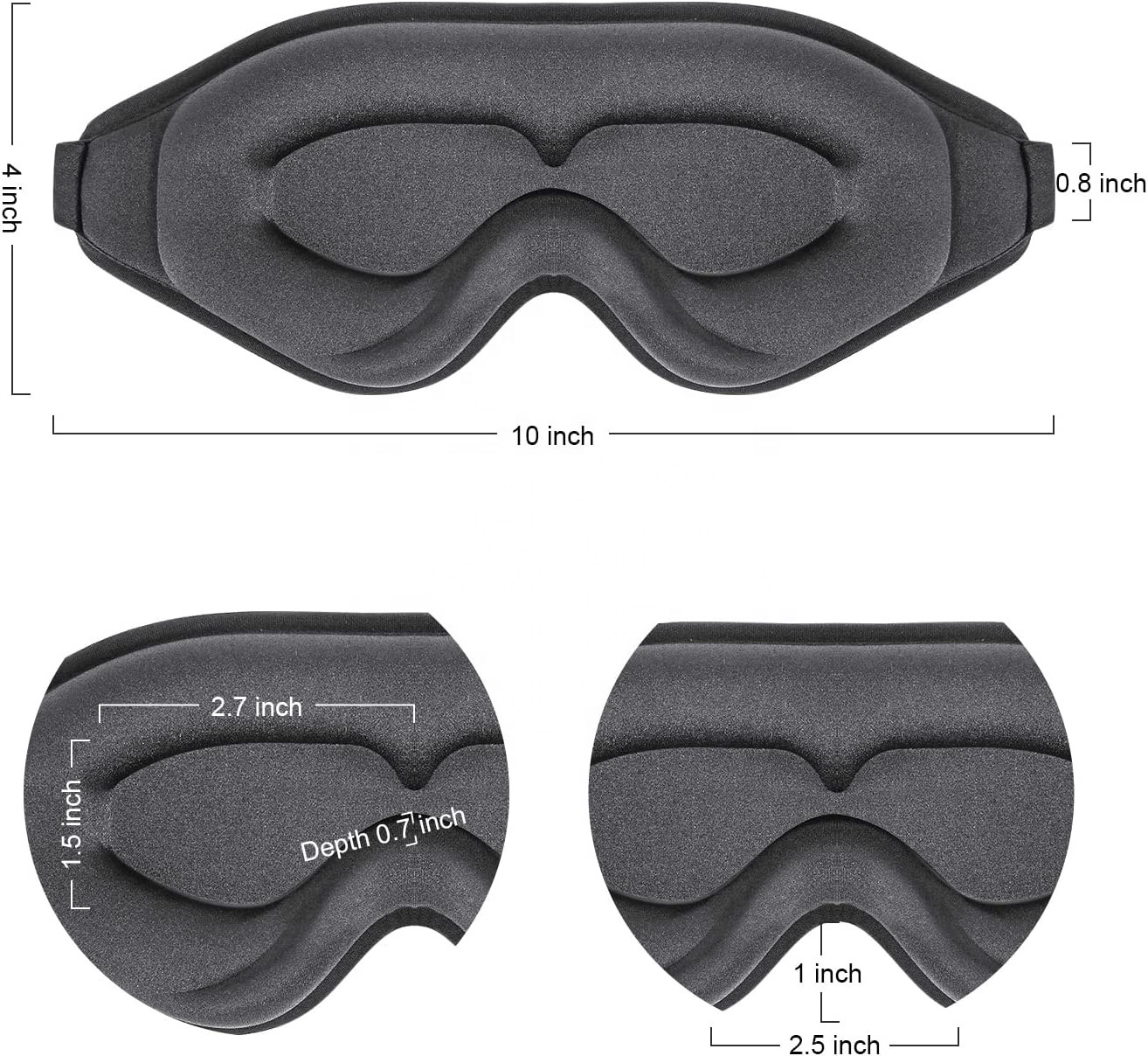 2023 Personalised Sleep Eye Mask 3d Contoured Adjustable Eyemask Sleeping Eye Cover for Men Women