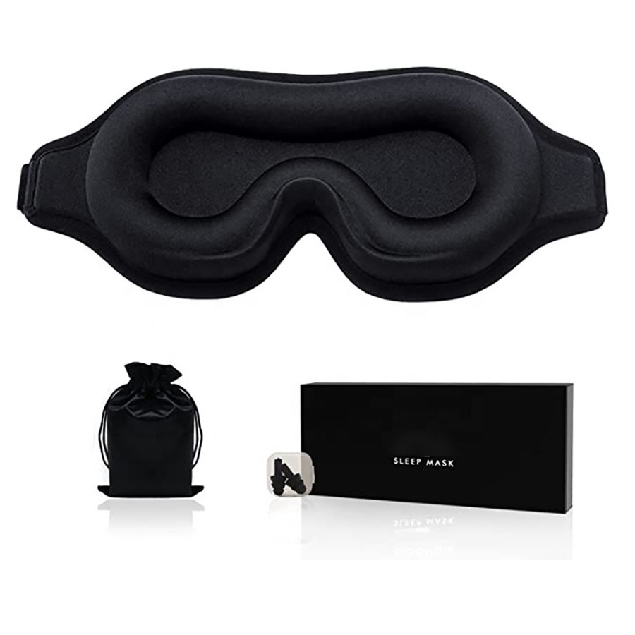 Travel Sleeping Weighted EyeMask 3D Memory Foam Padded Shade Sleep Blindfold with Ear Plugs