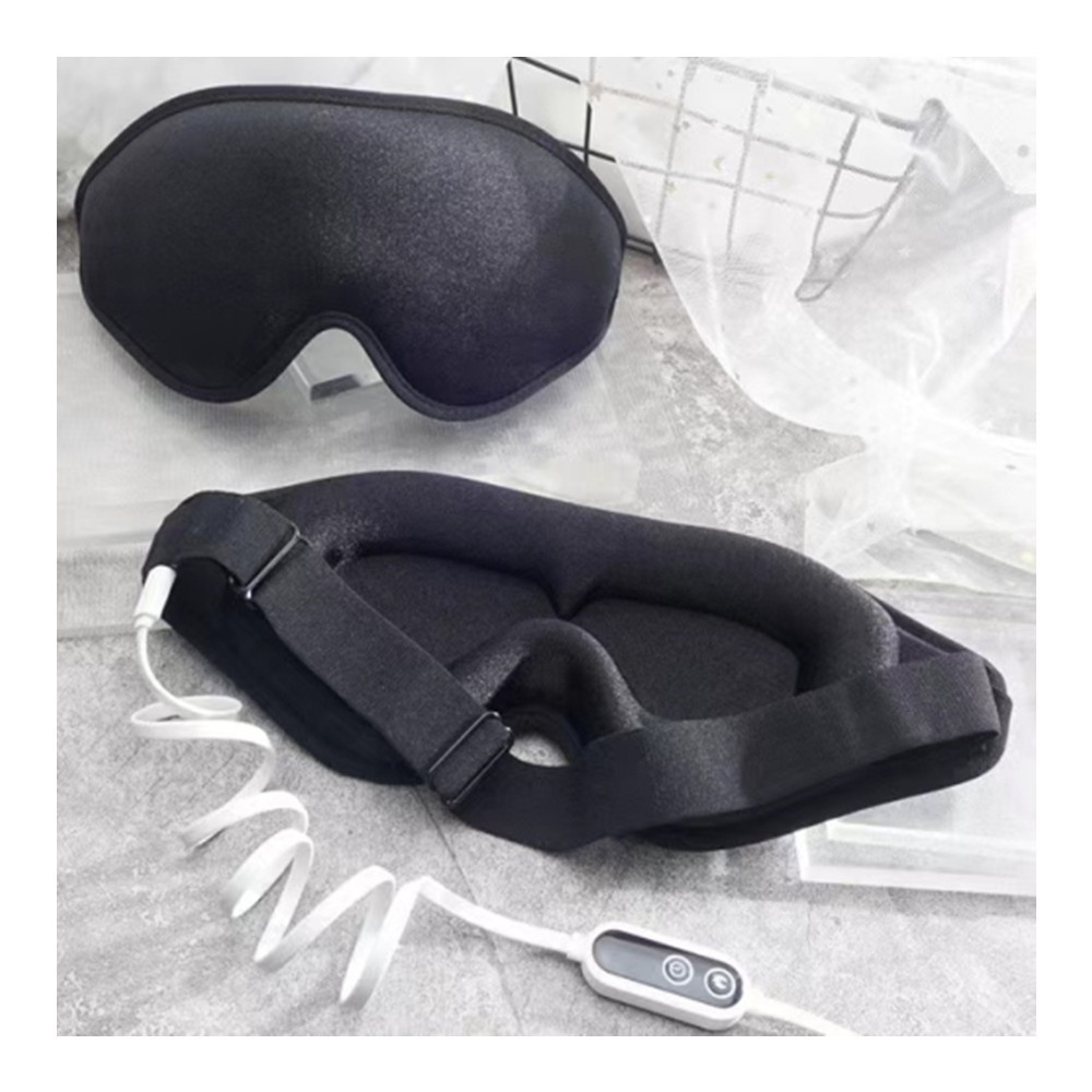 Heated 3D Eye Mask, Warm Eye Compress Mask for Dry Eyes, USB Electric Eye Heating Pad with Temperature and Timer Control