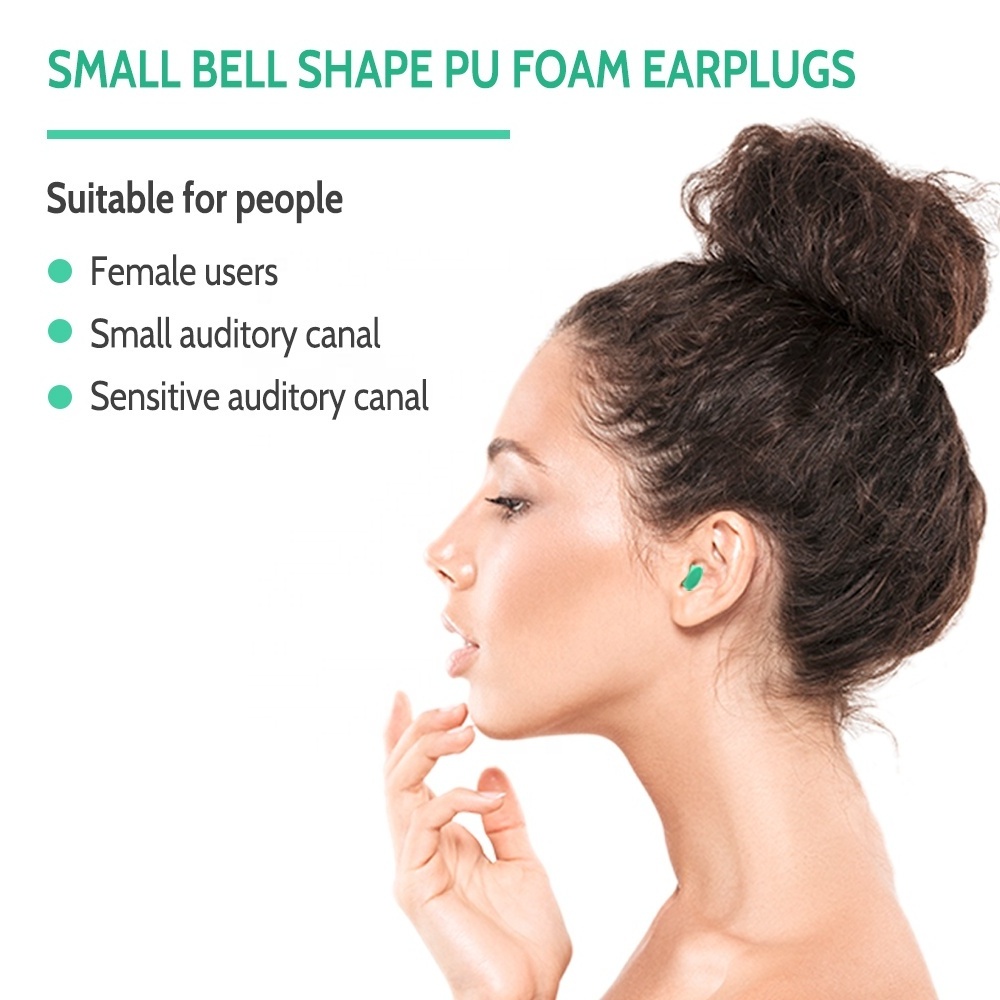 2023 In ear Earplug Noise Reduction Small Bell Foam Ear plugs for Girls Women 2 Pairs With Case