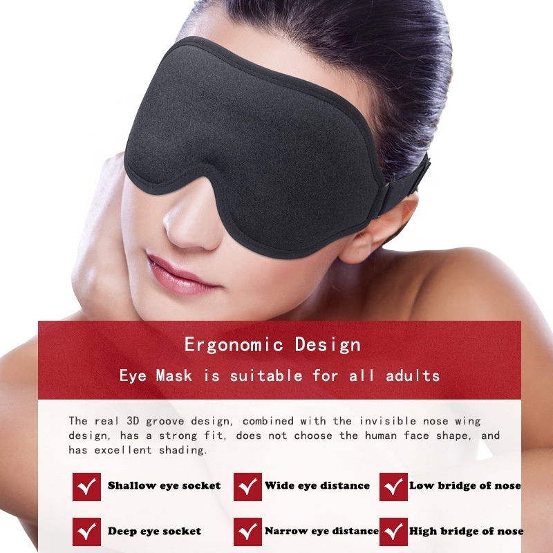 Travel Sleeping Weighted EyeMask 3D Memory Foam Padded Shade Sleep Blindfold with Ear Plugs