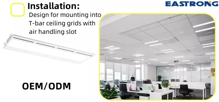 Wholesales 2X2 2X4 1X4 Air Return LED Drop T-Bar Grid Ceiling Panel Troffer Light Recessed Mounting Frame Box Kit