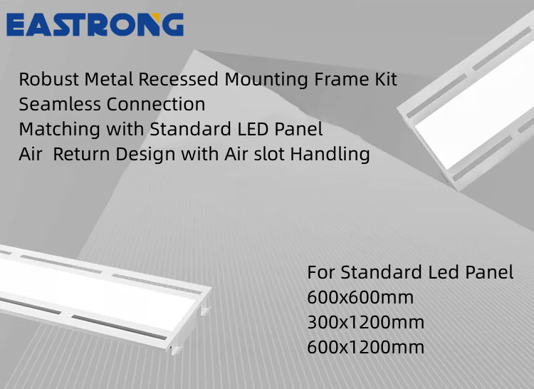 Wholesales 2X2 2X4 1X4 Air Return LED Drop T-Bar Grid Ceiling Panel Troffer Light Recessed Mounting Frame Box Kit