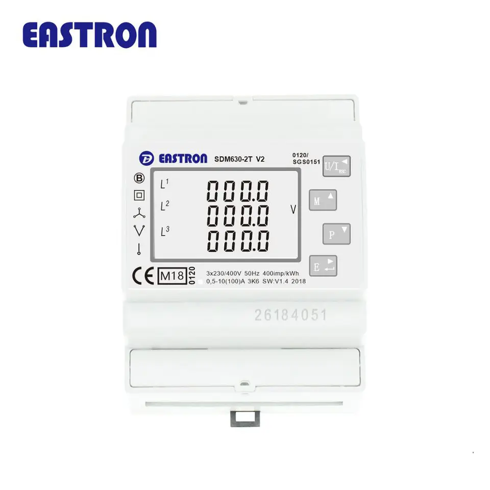 SDM630-2T MID CE Approved RS485 Modbus RTU Multi-Function Power Meter For Charging Station