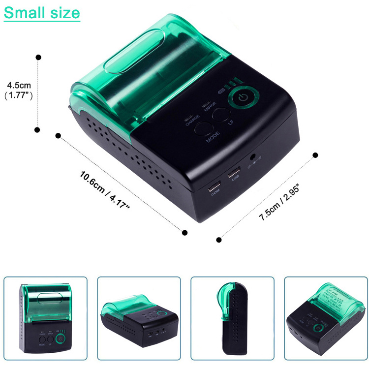 Fast Printing Green Usb Bluetooths 58mm Portable Mini Printer ER-58AI Mini Style 203DPI Resolution ESC stock thermal printer