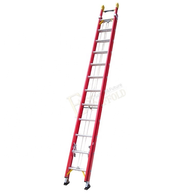 High Quality Telescopic Rope FRP Insulated 2 Section Fiberglass Ladders Step Ladder Extension