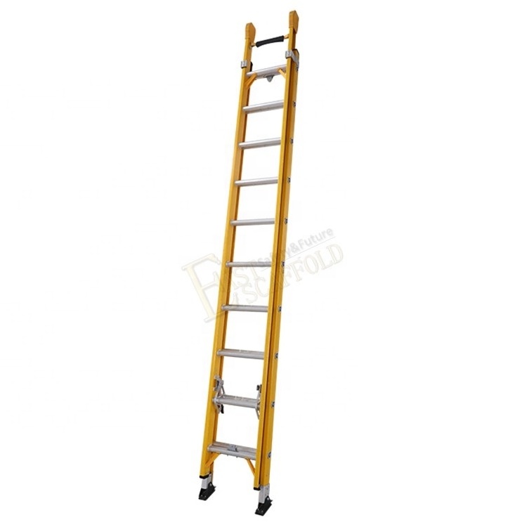 High Quality Telescopic Rope FRP Insulated 2 Section Fiberglass Ladders Step Ladder Extension