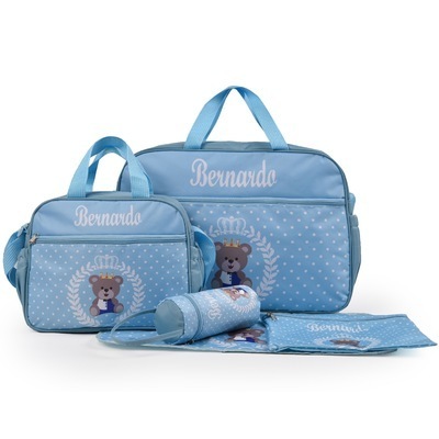 Fashion Printed Polyester Mommy Bear Bag Five Piece Set Multifunctional Large Capacity Single Shoulder Mummy Baby Diaper Bag Set