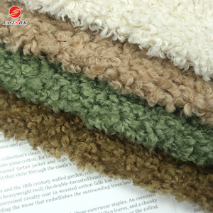 Soft Wholesale raw material 100 polyester fleece boucle jacket knitting fabrics for clothing