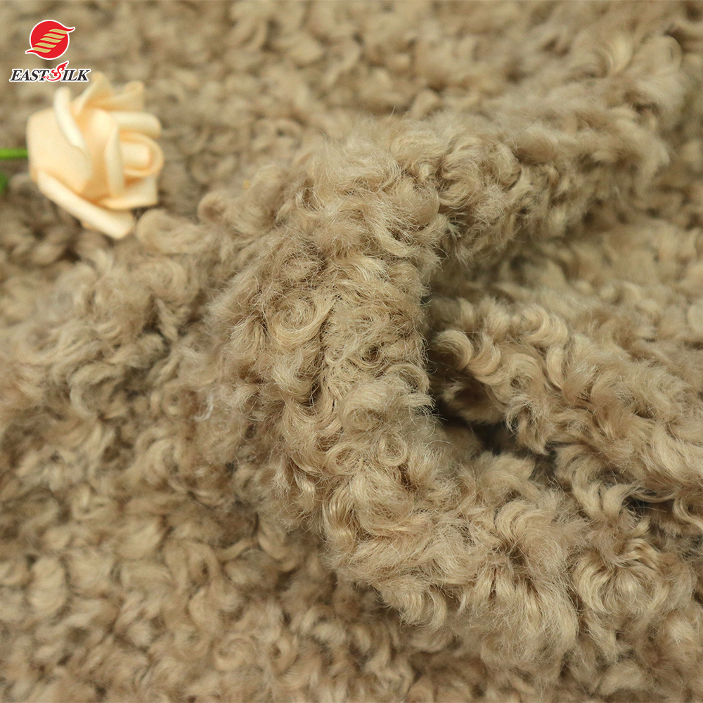 Soft Wholesale raw material 100 polyester fleece boucle jacket knitting fabrics for clothing