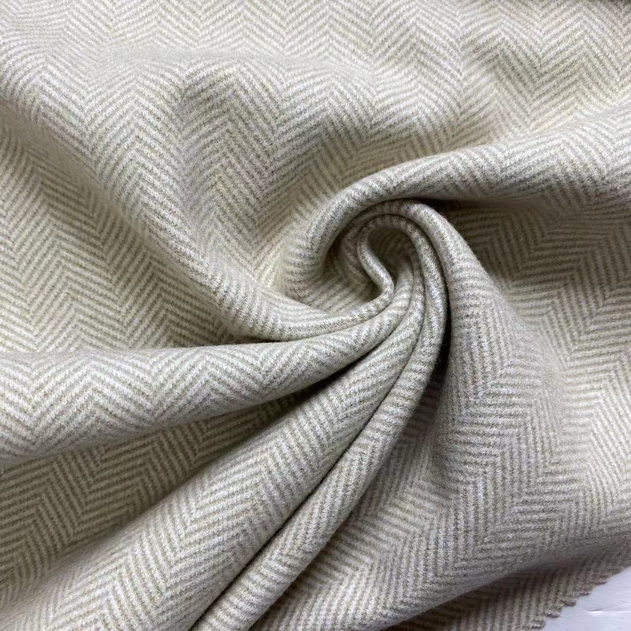 2022 Most Popular Design Hacci Jacquard Small Herringbone Bristles Loose Knitting Fabric For Overcoat