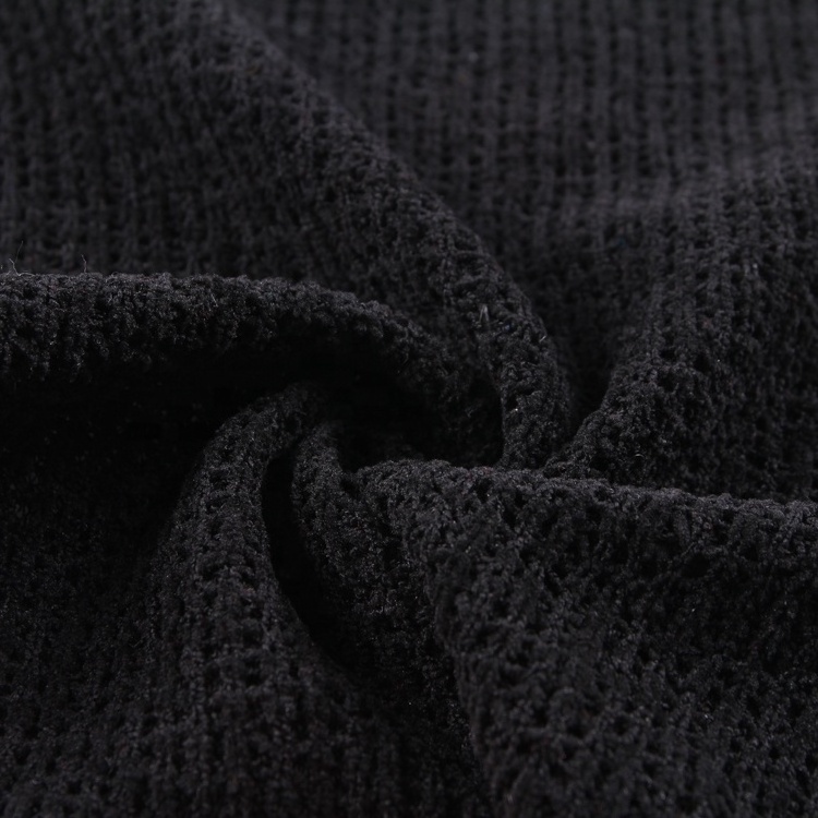 Wholesale 100% polyester black sweater hachi microfiber chenille fabric