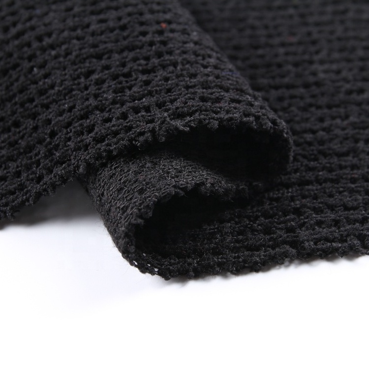 Wholesale 100% polyester black sweater hachi microfiber chenille fabric