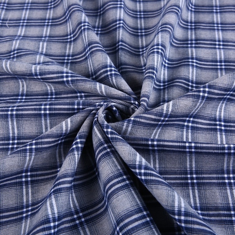 75 polyester 25 cotton tela garment gingham check luxury shirt fabric mens