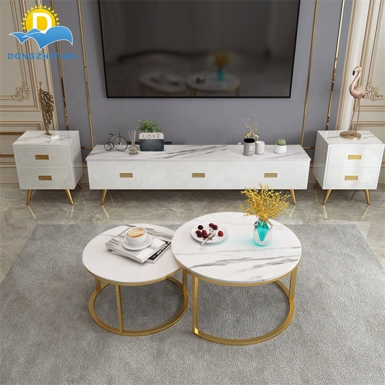 Wood tv stand modern fashion marble TV stands 2021 new design Tv stand for living room