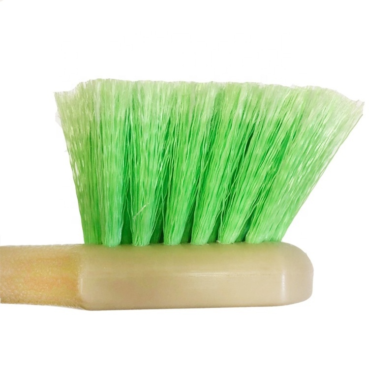 Soft Green Car Wheel Brush Detail Wash Cleaning Brush With Plastic Handle