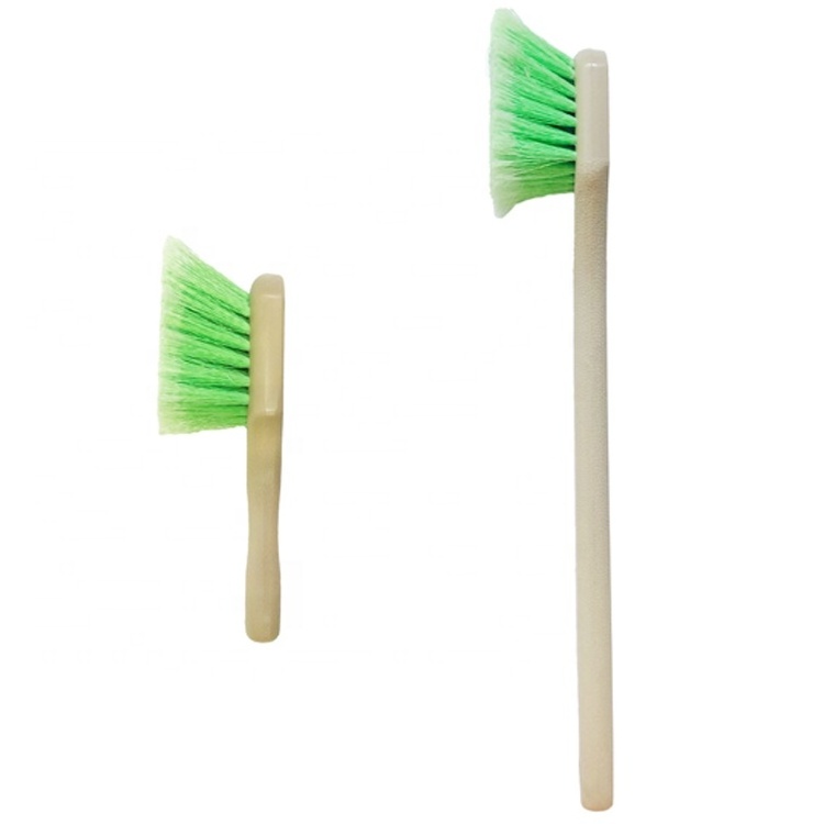 Soft Green Car Wheel Brush Detail Wash Cleaning Brush With Plastic Handle