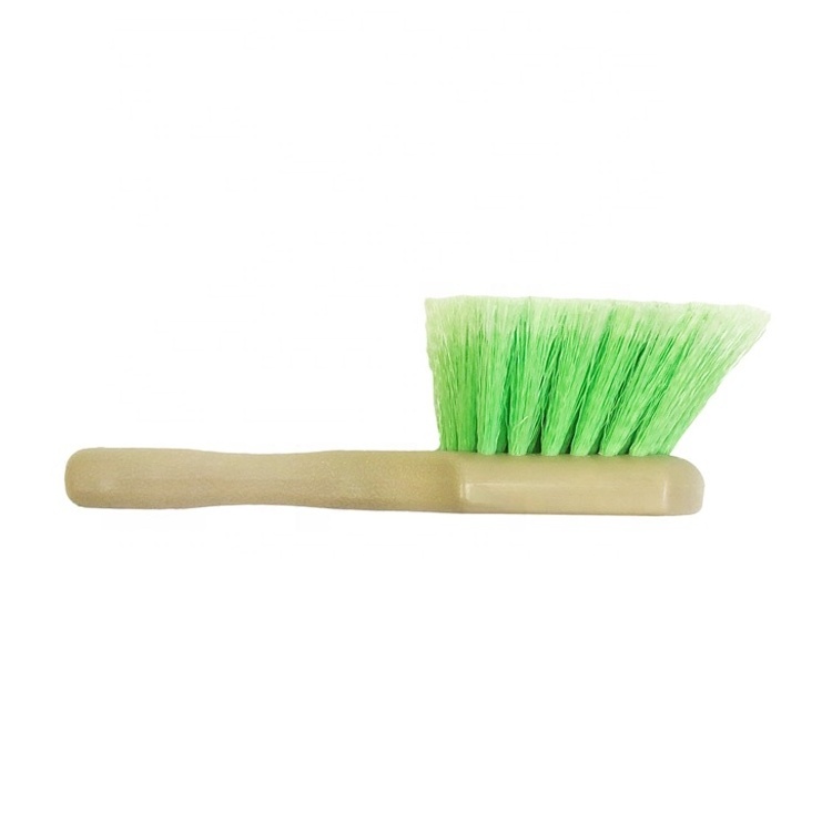 Soft Green Car Wheel Brush Detail Wash Cleaning Brush With Plastic Handle