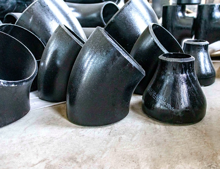 Pipe Tubes Fitting 90 Degree Black Paint Seamless Carbon Steel Elbow Butt Welded Long Elbow