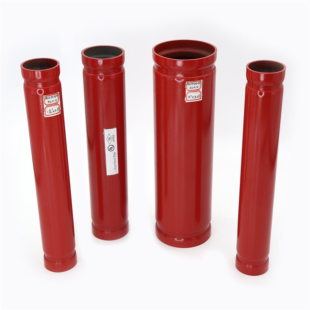 ASTM A53 Type E Grade B ERW Sch40 Red Painted Carbon Steel Tubes Weled Fire Sprinkler Fighting Round Steel Pipe