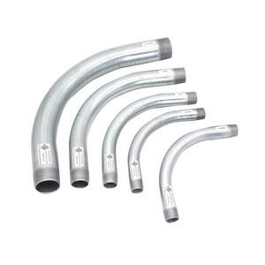 High strength rigid steel pipe bends ul6 conduit elbows with smooth interior surface for wiring works