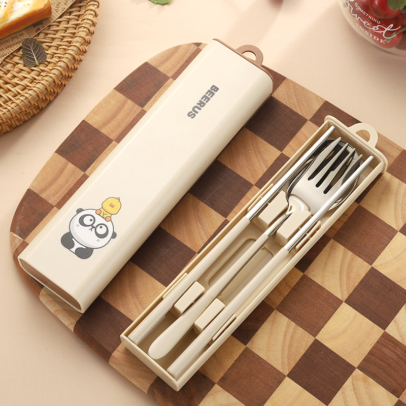 Luxury wedding gift Modern Portable stainless steel flatware set Fork Spoon Chopsticks Camping Travel Cutlery Set with Case