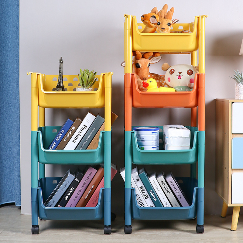 Multi-layer Serving Storage Trolley, kids toy shelves , home shelves for Kitchen Home