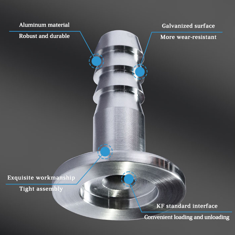 vacuum KF adapter PVC hose sanitary rubber nozzle joint adapter clamp connection vacuum fitting in aluminum or Zn plated