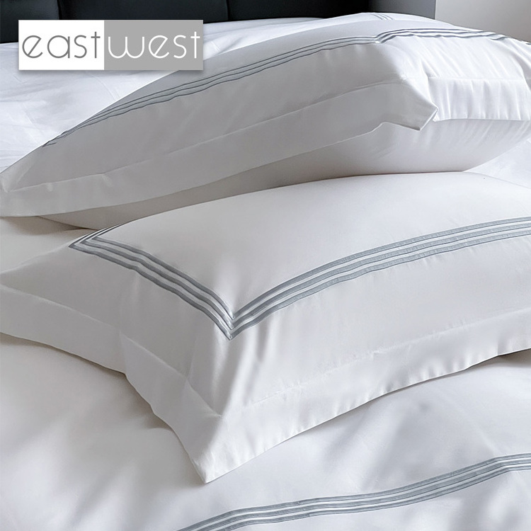 Sheraton Hotel Bedding Linen Egyptian Cotton Embroidery 500TC Twin Full Deluxe Hotel Bedding Set Collection