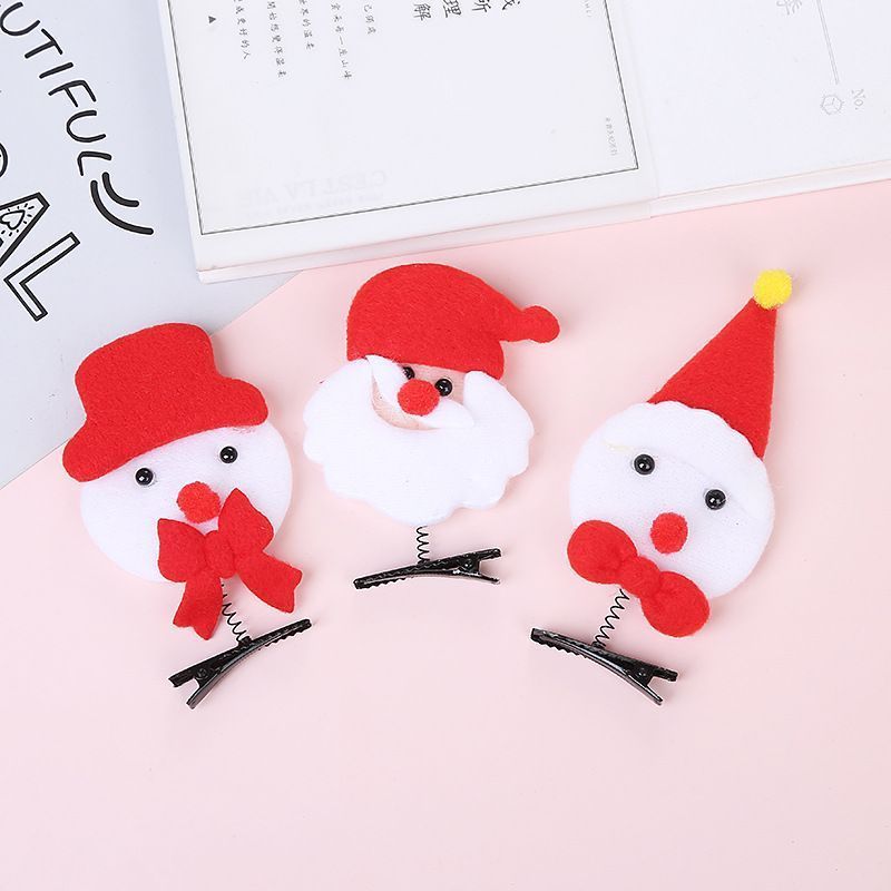 Party Cute Duckbill Clip Hair Accessories Christmas Snowman Christmas Tree Hairpin For Children