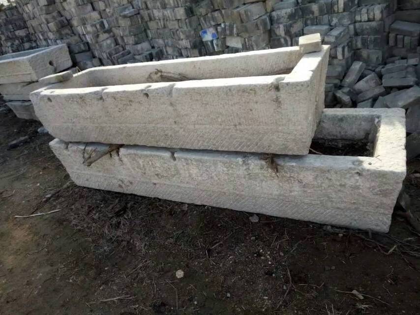 Antique Asian Limestone Reclaimed Water Granite Trough