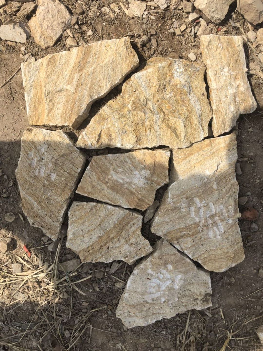 Yellow Stone Free Form Panel Sandstone Stacked Random Stone Veneer For Exterior Wall Cladding