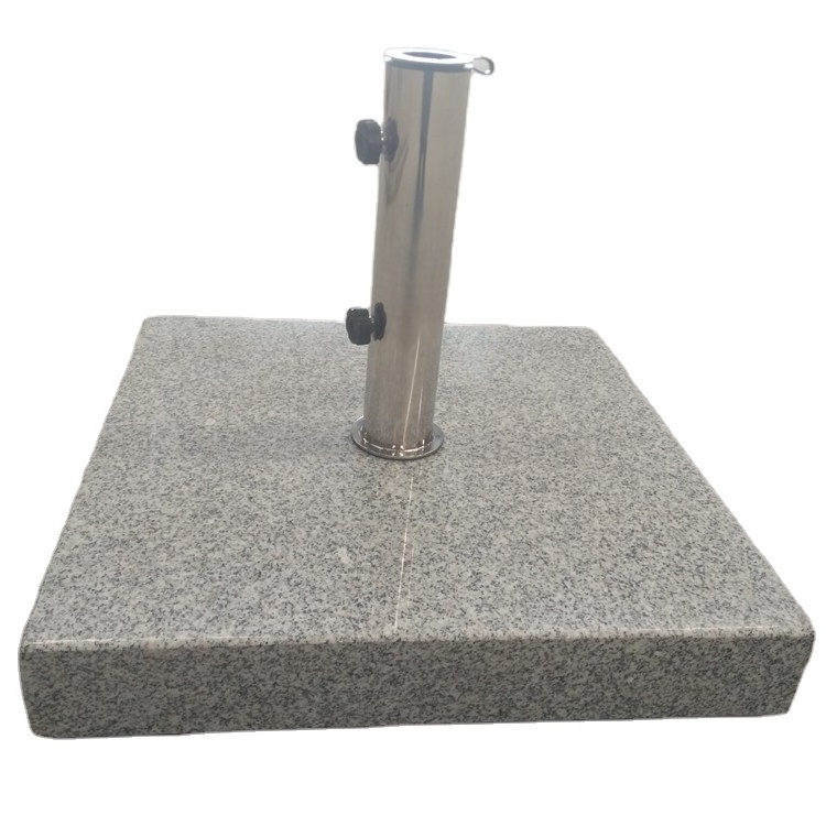 40kg 50kg light grey granite square umbrella parasol base with wheels for garden