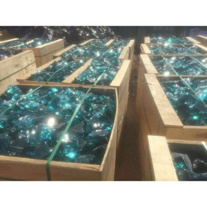 Aqua blue glass rock decorative blue rocks