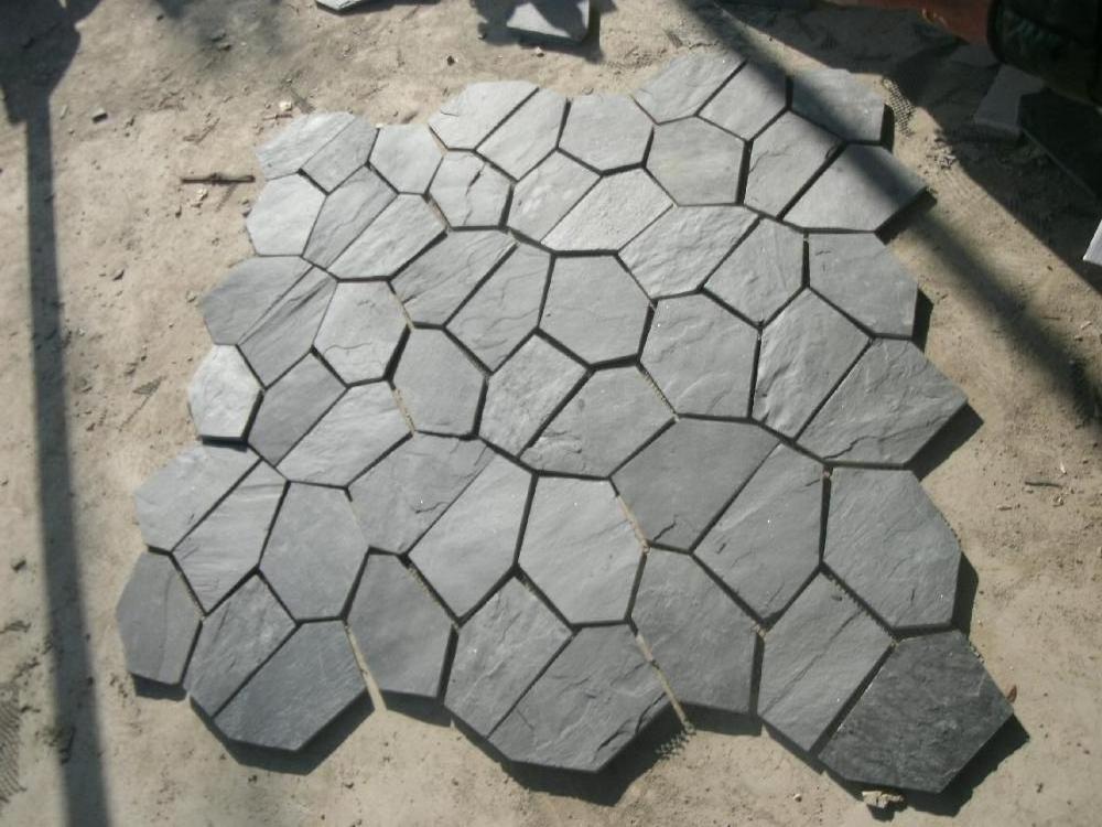 irregular flagstone black slate floors