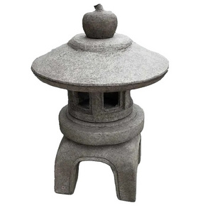 Hand Carved Japanese Garden Stone Statue Antique Granite Lanterns For Outdoor Ornaments