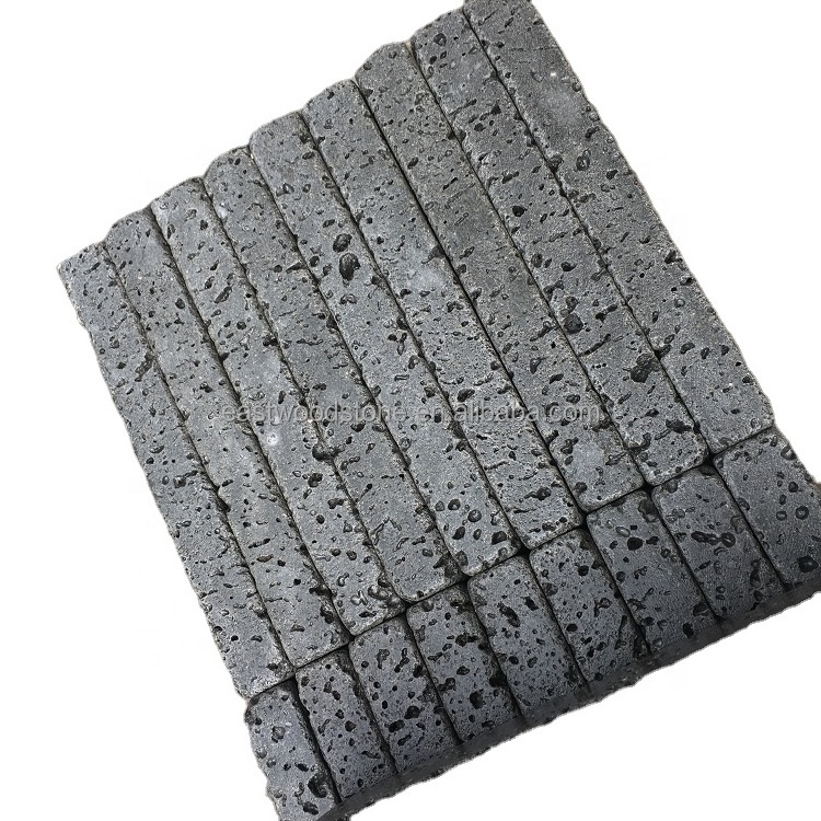 China Black Basalt cobble stone pavers for Garden and Square Pavings